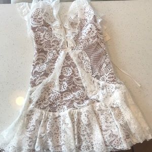 FFL x ruffled white dreams dress NWT